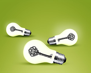 Image showing Old key in light bulb