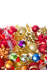 Image showing christmas balls and tinsel