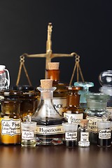 Image showing Various pharmacy chemicals of homeopathic medicine