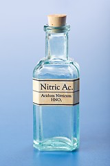 Image showing Nitric acid in small chemical bottle