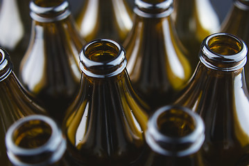 Image showing Glass bottles close up