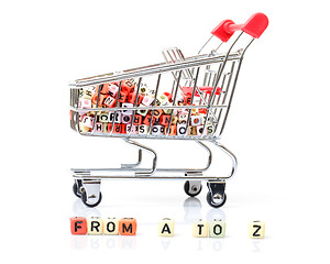 Image showing Shopping Cart, Concept of a Full Range of Products