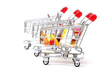 Image showing Shopping Carts with Food