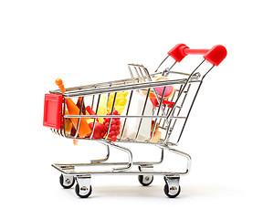 Image showing Shopping Cart with Food