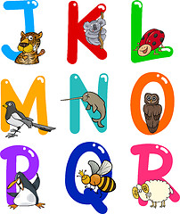 Image showing Cartoon Alphabet with Animals