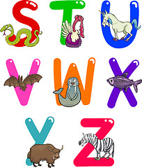 Image showing Cartoon Alphabet with Animals