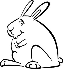 Image showing cartoon doodle of bunny for coloring