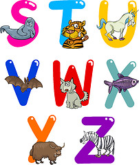 Image showing Cartoon Alphabet with Animals