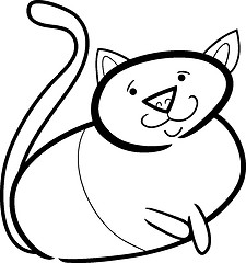 Image showing cartoon doodle of cat for coloring