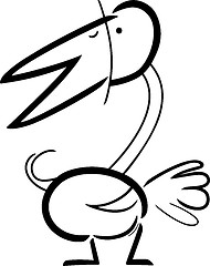 Image showing cartoon doodle of bird for coloring