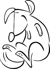 Image showing cartoon doodle of happy dog for coloring