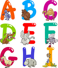 Image showing Cartoon Alphabet with Animals