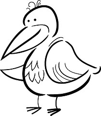 Image showing cartoon doodle of bird for coloring
