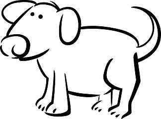 Image showing cartoon doodle of dog for coloring