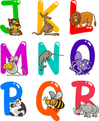 Image showing Cartoon Alphabet with Animals