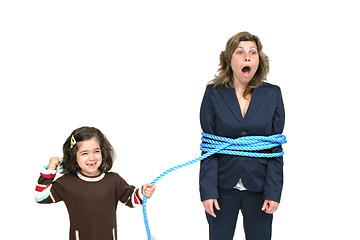 Image showing businesswoman boss with rope