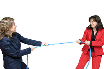 Image showing businesswoman boss with rope