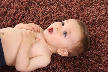 Image showing happy baby boy, studio photo session