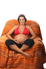 Image showing beautiful pregnant woman expecting a boy