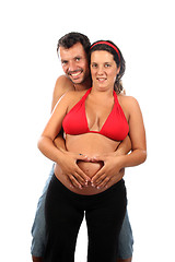 Image showing beautiful and happy & young pregnant couple 