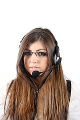 Image showing Young woman callcenter