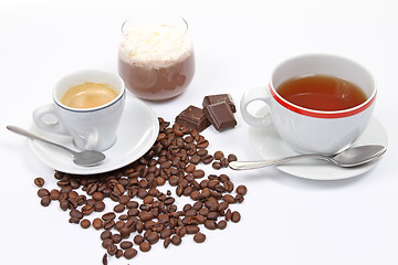 Image showing coffe,tea and choco cream