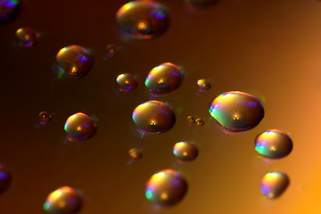 Image showing Drops of water on a compact disk, technology