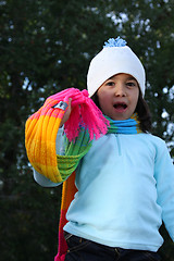 Image showing Cute girl in autumn park