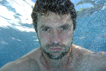 Image showing man underwater in the pool