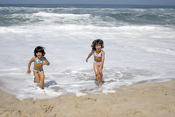 Image showing beautiful girl in bikini in the beach, summer photo