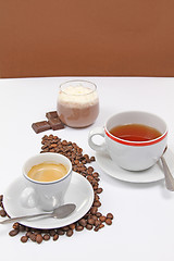 Image showing coffe,tea and choco cream