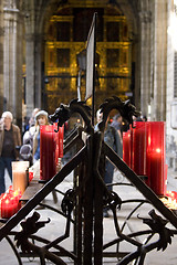 Image showing Candles in a Cathedral