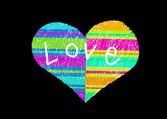 Image showing Abstract multicolor striped love symbol 