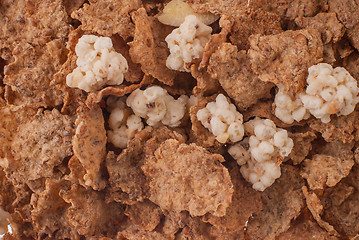 Image showing Crunchy breakfast cereals background