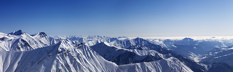 Image showing Panorama of winter mountains