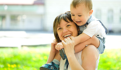 Image showing Portrait of a mother and her son