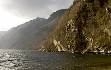 Image showing fjord in norway at evening time