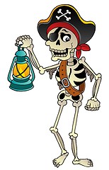 Image showing Pirate skeleton with lantern