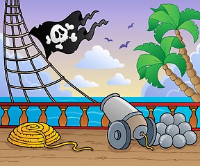 Image showing Pirate ship deck theme 1