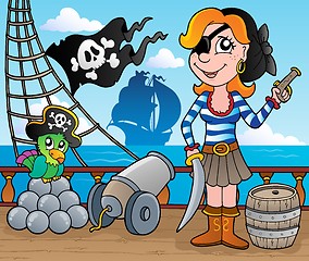 Image showing Pirate ship deck theme 8