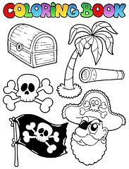 Image showing Coloring book with pirate topic 7