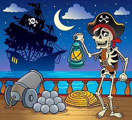 Image showing Pirate ship deck theme 7