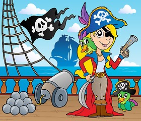 Image showing Pirate ship deck theme 9