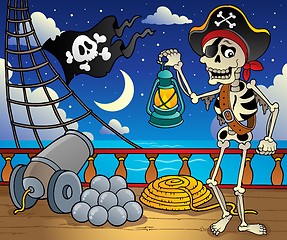 Image showing Pirate ship deck theme 6