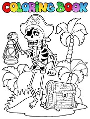Image showing Coloring book with pirate topic 8