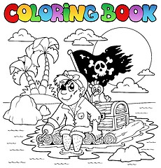 Image showing Coloring book with pirate topic 2