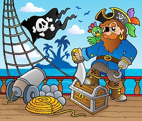 Image showing Pirate ship deck theme 2