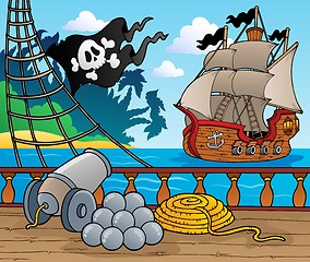 Image showing Pirate ship deck theme 4