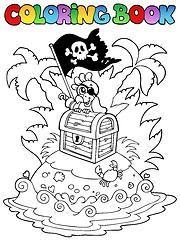 Image showing Coloring book with pirate topic 3