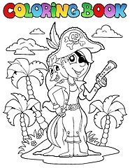 Image showing Coloring book with pirate topic 9